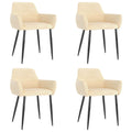 Sillas de comedor 4 unidades terciopelo crema