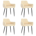 Sillas de comedor 4 unidades terciopelo crema