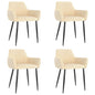 Dining chairs 4 units cream velvet