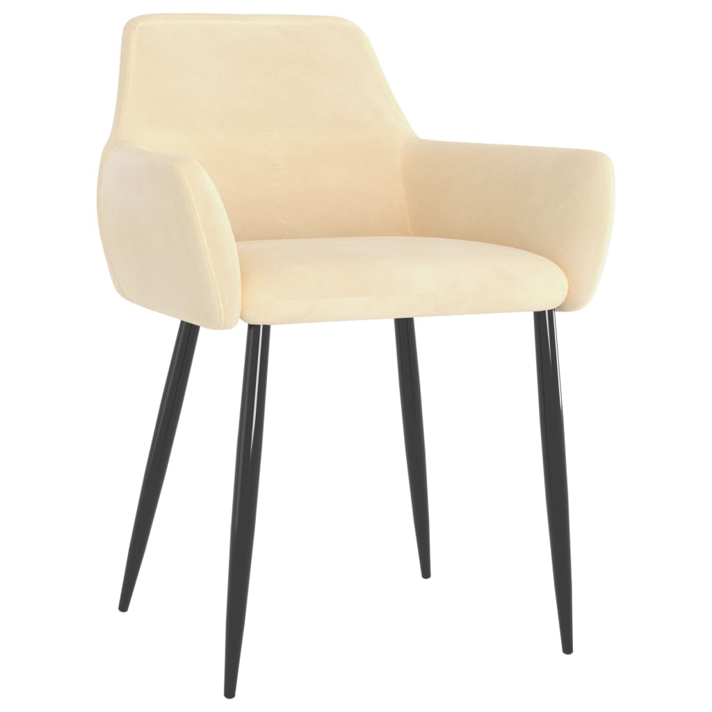 Sillas de comedor 4 unidades terciopelo crema