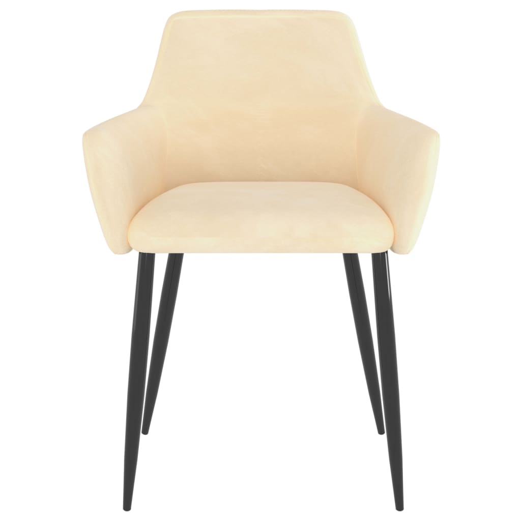 Sillas de comedor 4 unidades terciopelo crema