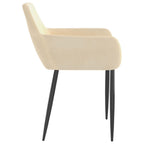 Sillas de comedor 4 unidades terciopelo crema