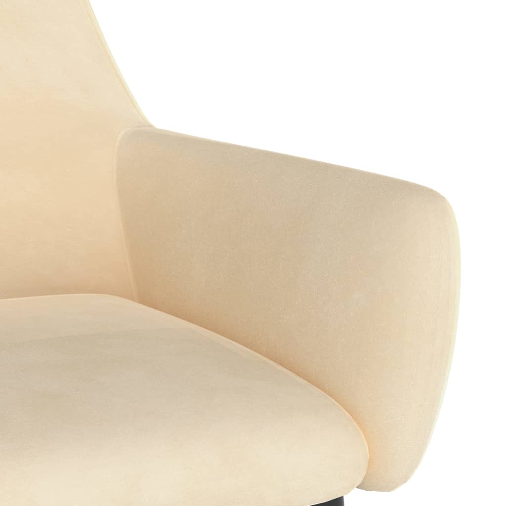 Sillas de comedor 4 unidades terciopelo crema