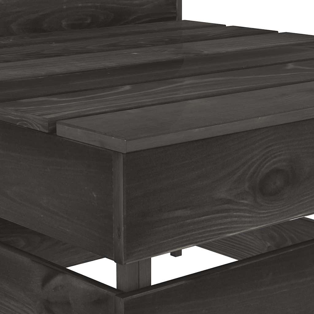 Sofá central de jardín de palets madera de pino impregnada gris