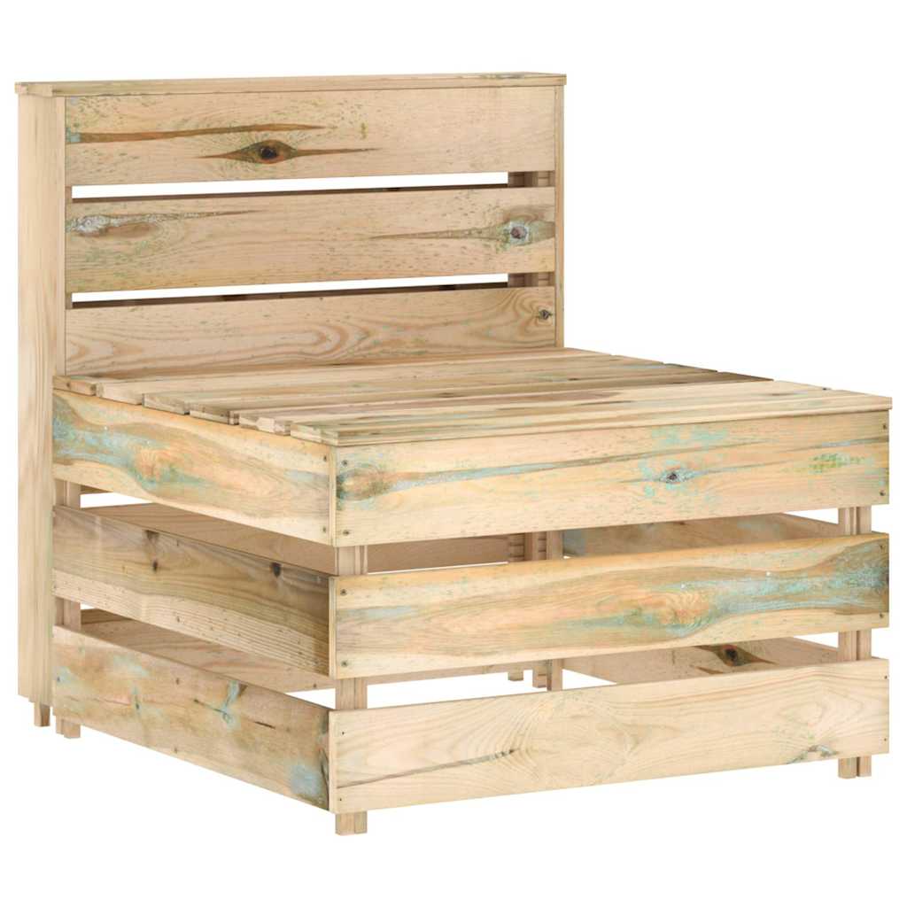 Sofá central de jardín de palets madera de pino impregnada gris