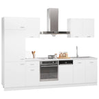 Conjunto de armarios de cocina de 7 piezas "Lyon" de madera de ingeniería blanca