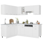 Conjunto de armarios de cocina "Lyon" de 11 piezas de madera de ingeniería blanca
