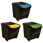 Cubos de basura apilables 3 piezas gris antracita 75 L