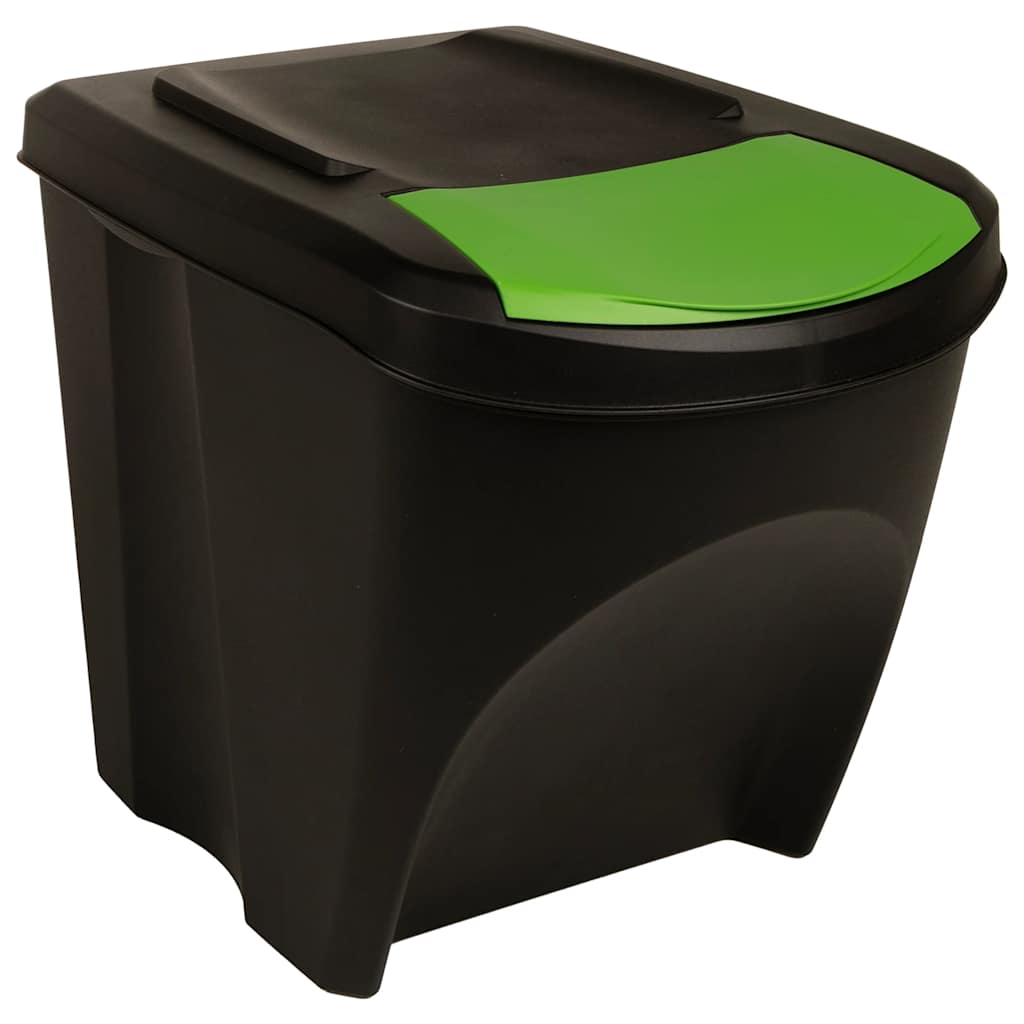 Cubos de basura apilables 3 piezas gris antracita 75 L