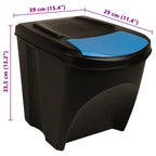 Cubos de basura apilables 3 piezas gris antracita 75 L