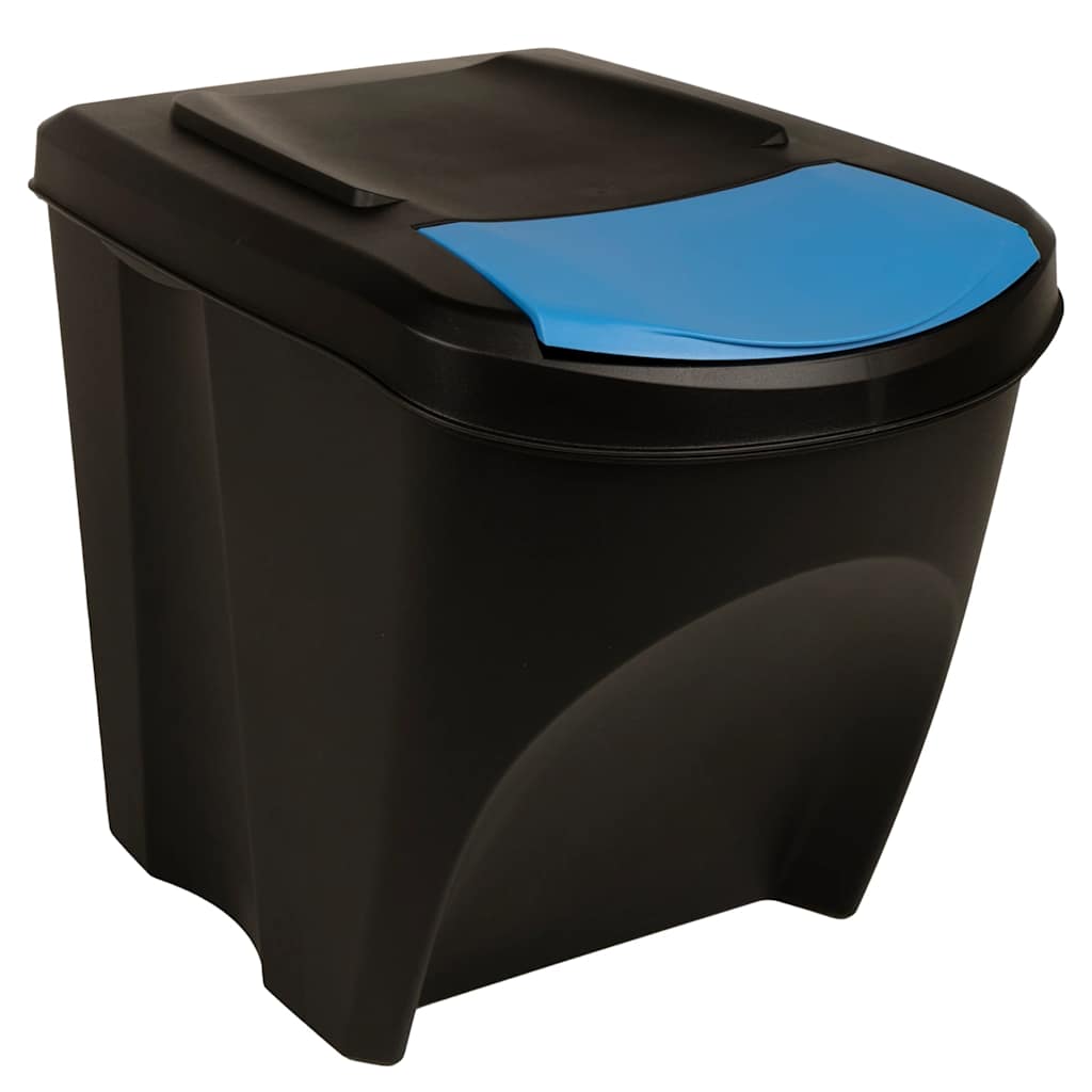 Cubos de basura apilables 3 piezas gris antracita 75 L
