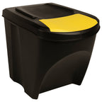 Cubos de basura apilables 3 piezas gris antracita 75 L