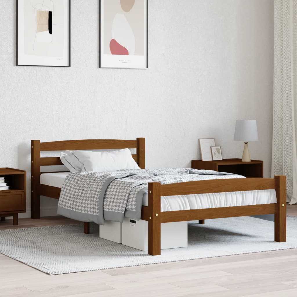 Cama sin colchón madera maciza de pino blanca 180x200 cm