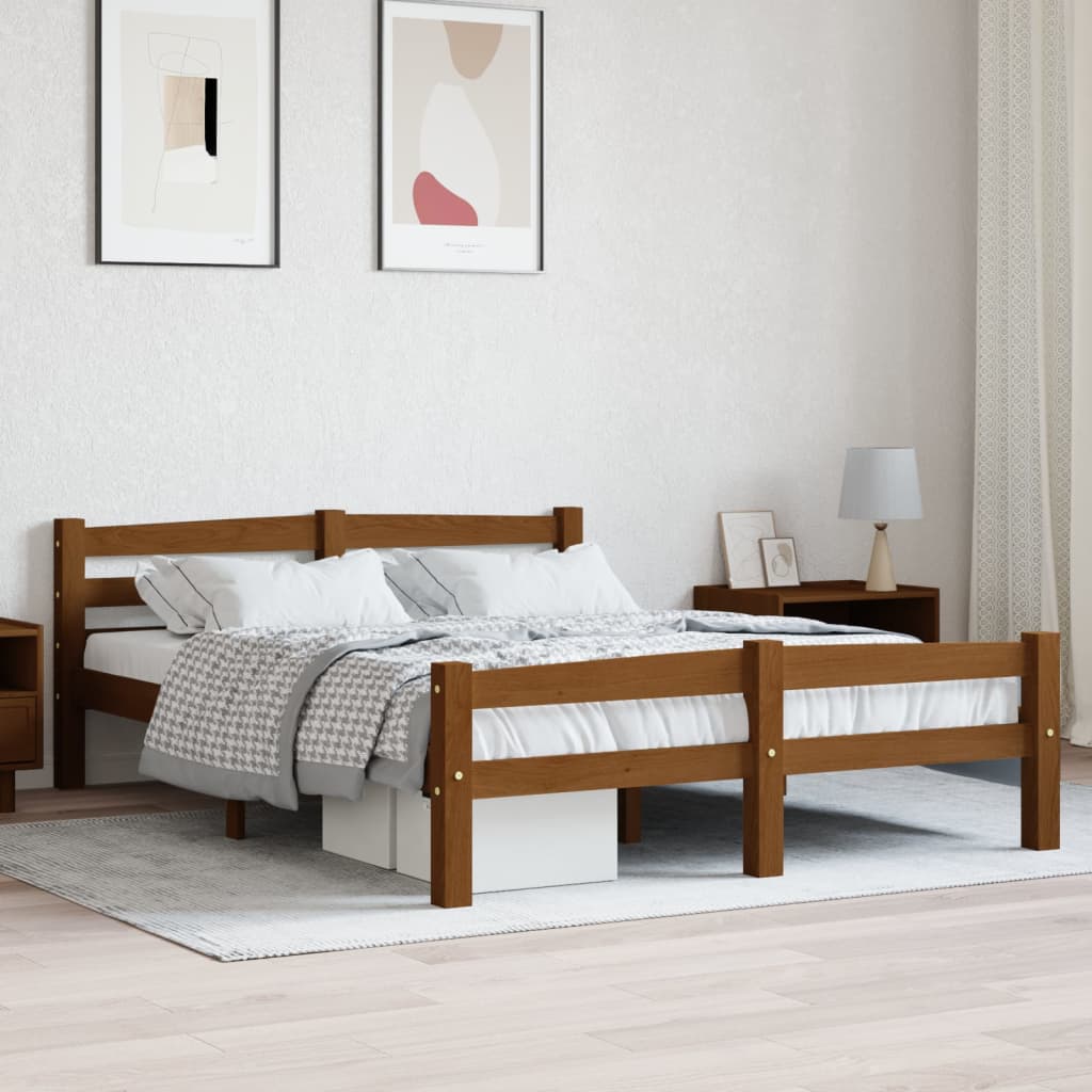 Cama sin colchón madera maciza de pino blanca 180x200 cm