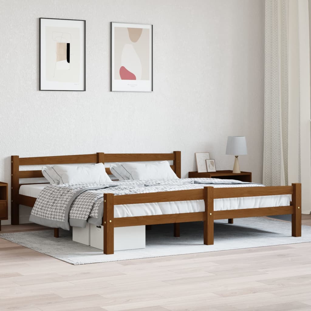 Cama sin colchón madera maciza de pino blanca 180x200 cm