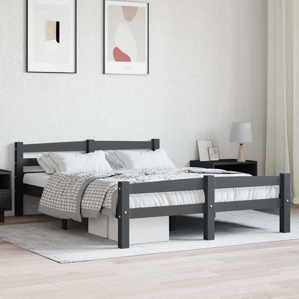 Cama sin colchón madera maciza de pino blanca 180x200 cm