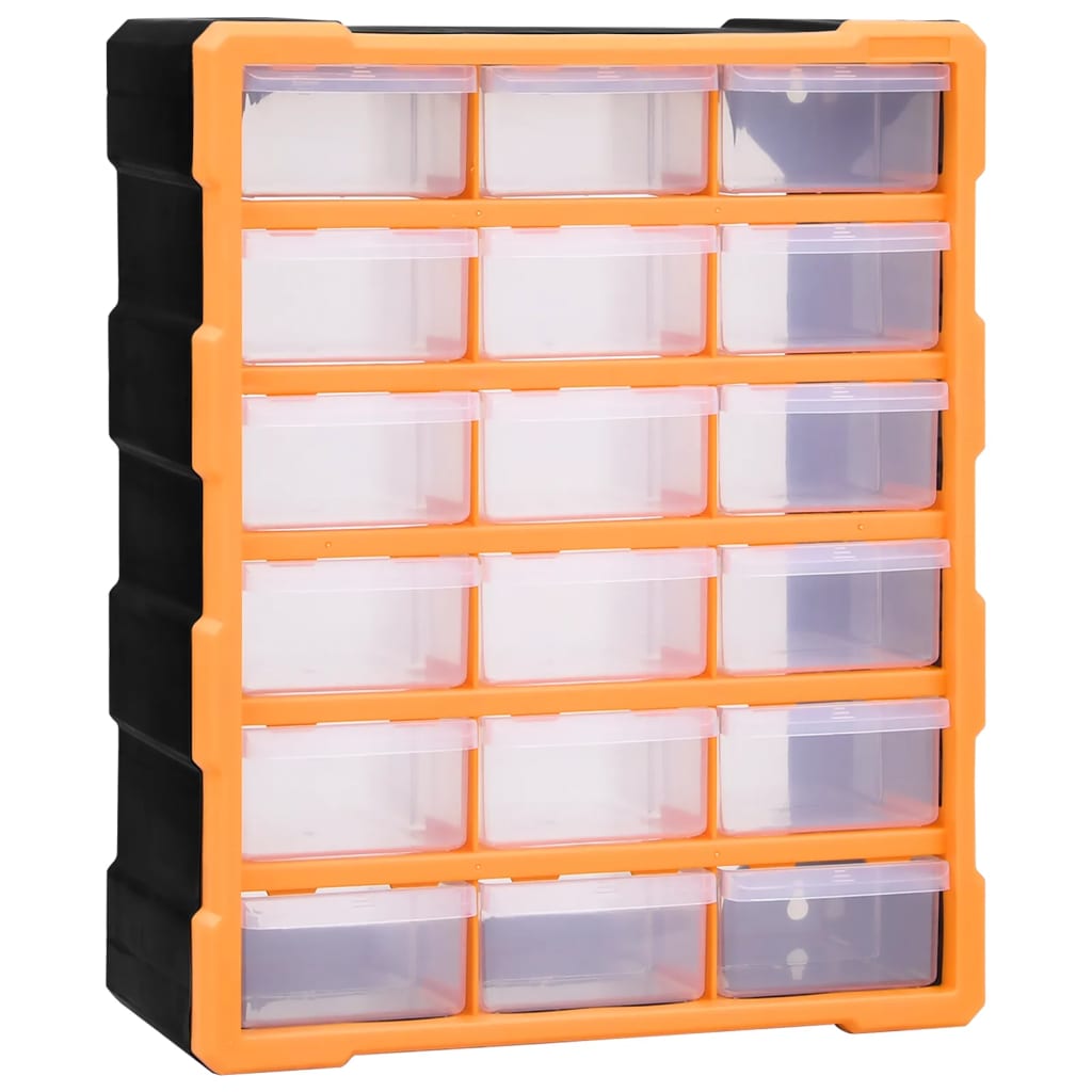 Organizador multi-gavetas com 16 gavetas médias 52x16x37 cm