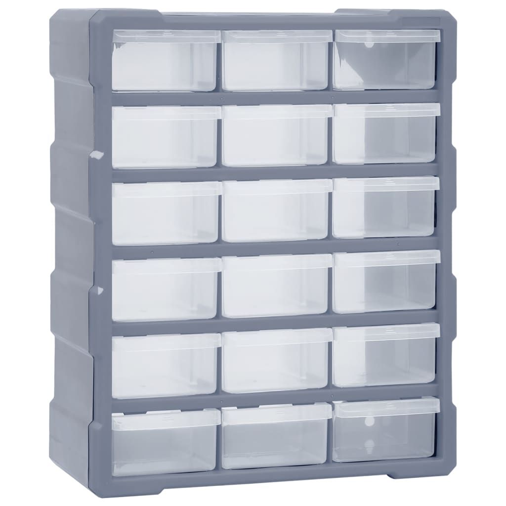 Organizador multi-gavetas com 16 gavetas médias 52x16x37 cm