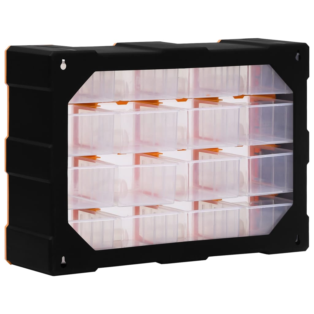Organizador multicajones con 16 cajones medianos 52x16x37 cm