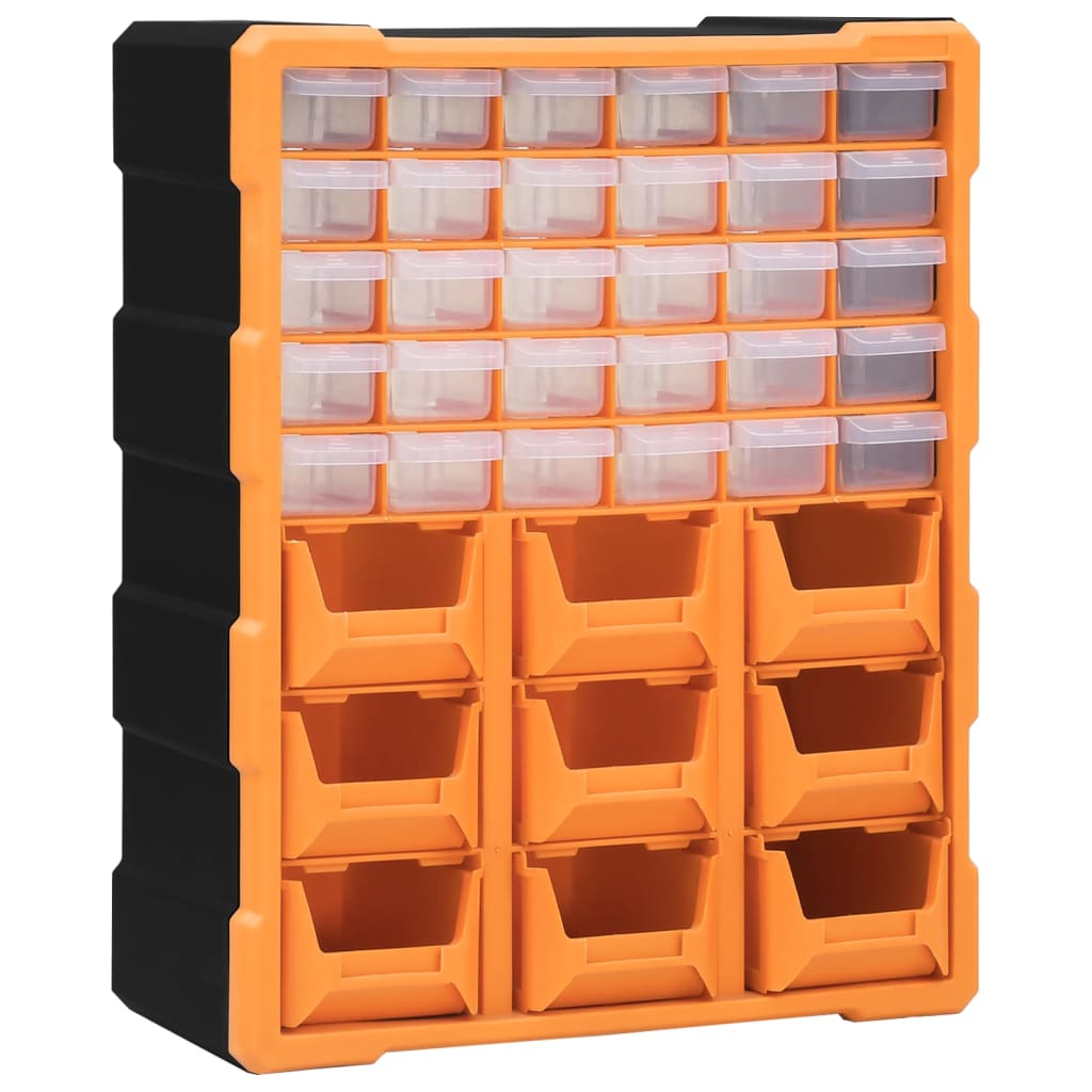 Organizador multi-gavetas com 16 gavetas médias 52x16x37 cm