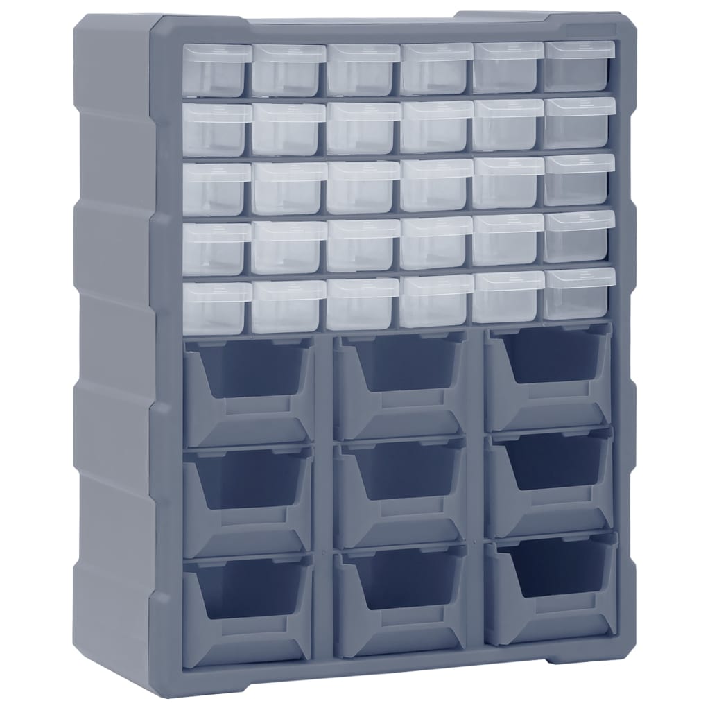 Organizador multi-gavetas com 16 gavetas médias 52x16x37 cm