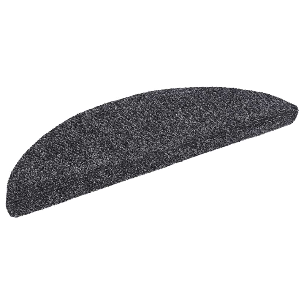 Felpudos autoadhesivos para escaleras, 5 unidades, gris oscuro, semicirculares, 56 x 17 x 3 cm