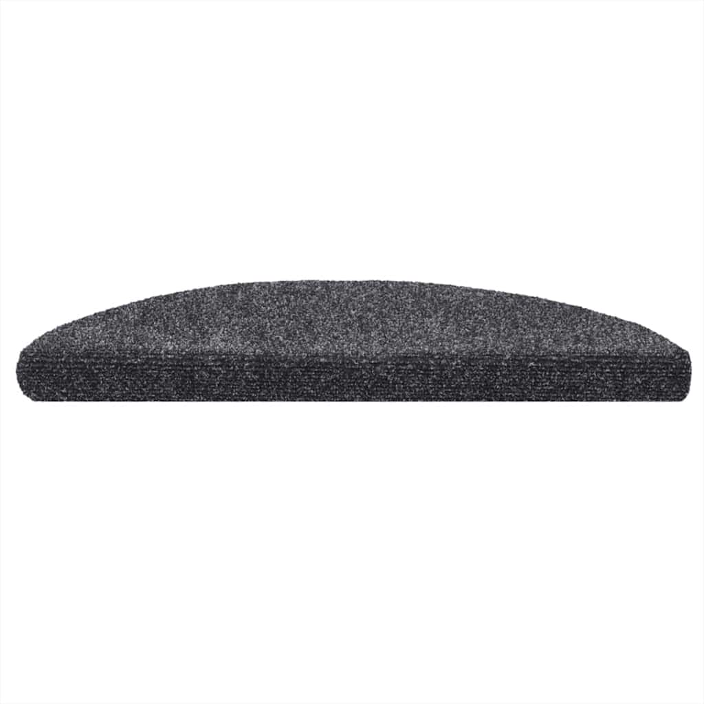 Felpudos autoadhesivos para escaleras, 5 unidades, gris oscuro, semicirculares, 56 x 17 x 3 cm
