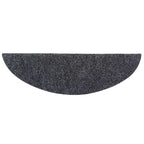 Felpudos autoadhesivos para escaleras, 5 unidades, gris oscuro, semicirculares, 56 x 17 x 3 cm