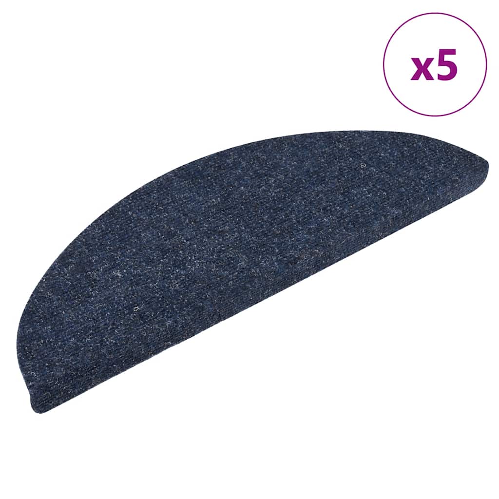 Alfombrillas para escaleras 10 unidades 56x17x3 cm Azul Semicircular