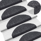 Alfombra autoadhesiva escalera sisal 15 uds antracita 56x17x3cm
