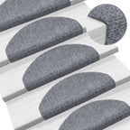 Alfombrillas para escaleras 10 unidades 56x17x3 cm Azul Semicircular