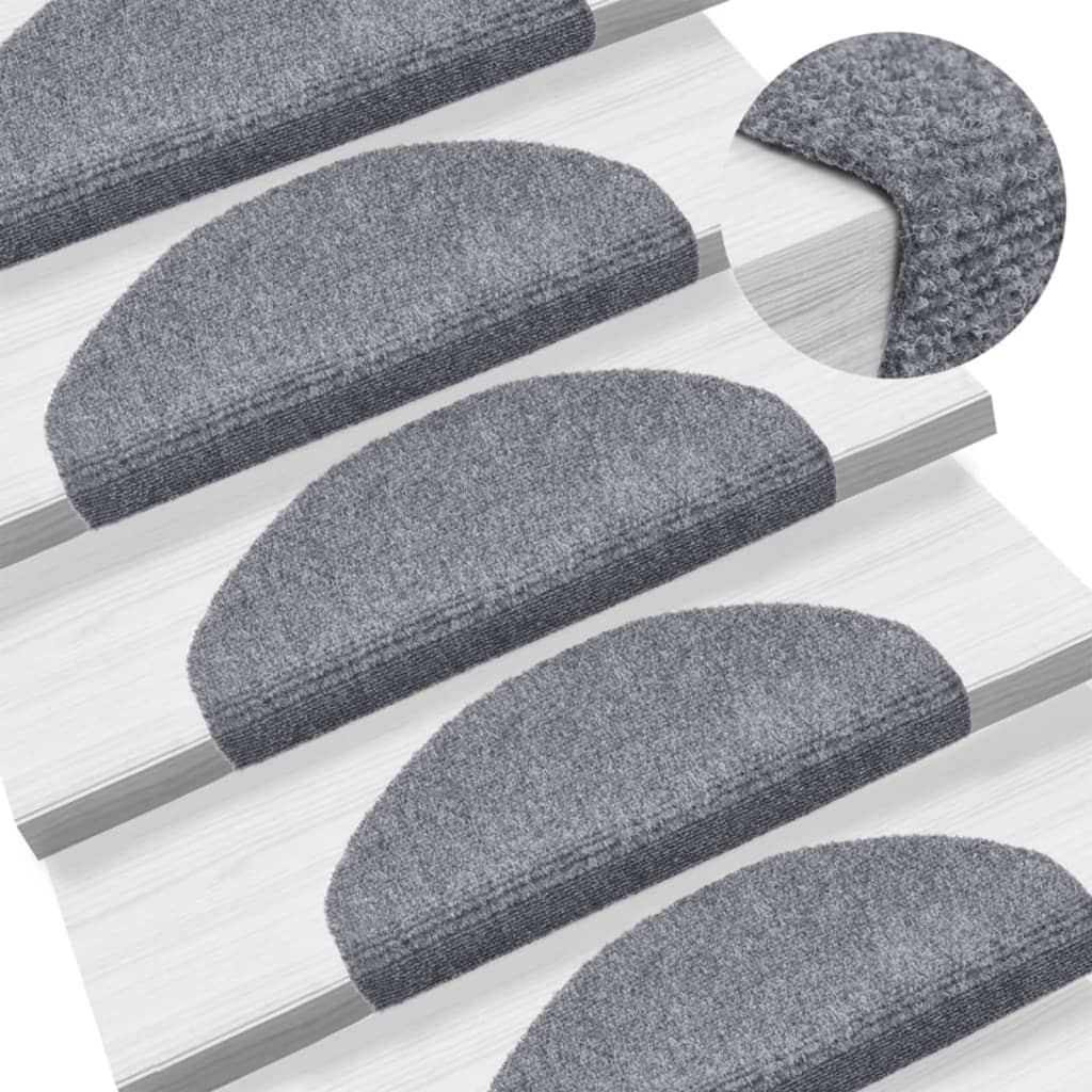 Alfombrillas para escaleras 10 unidades 56x17x3 cm Azul Semicircular