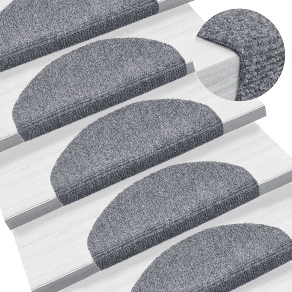 Alfombrillas para escaleras 10 unidades 56x17x3 cm Azul Semicircular