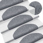 Alfombrillas para escaleras 10 unidades 56x17x3 cm Azul Semicircular