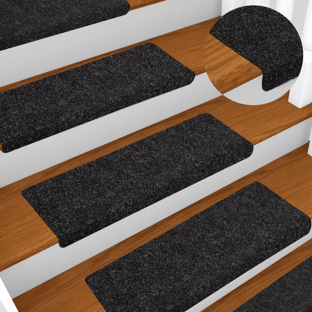 Alfombrillas para escaleras 10 unidades 56x17x3 cm Azul Semicircular