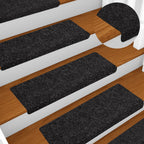 Alfombrillas para escaleras 10 unidades 56x17x3 cm Azul Semicircular