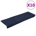 Alfombrillas para escaleras 10 unidades 56x17x3 cm Azul Semicircular