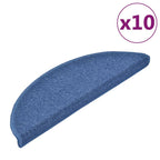 Alfombrillas para escaleras 10 unidades 56x17x3 cm Azul Semicircular