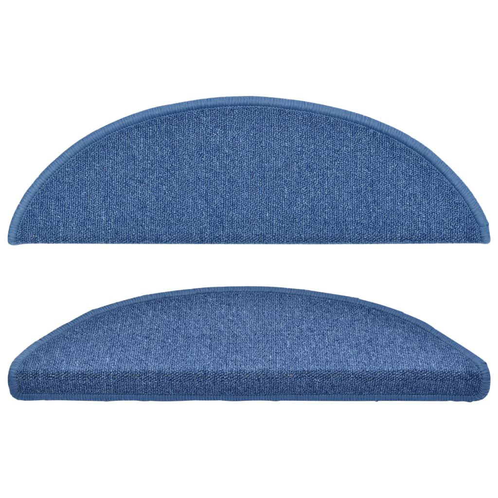 Alfombrillas para escaleras 10 unidades 56x17x3 cm Azul Semicircular