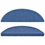 Alfombrillas para escaleras 10 unidades 56x17x3 cm Azul Semicircular