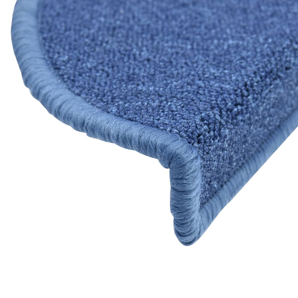 Alfombrillas para escaleras 10 unidades 56x17x3 cm Azul Semicircular