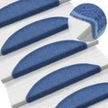 Alfombrillas para escaleras 10 unidades 56x17x3 cm Azul Semicircular