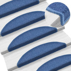 Alfombrillas para escaleras 10 unidades 56x17x3 cm Azul Semicircular