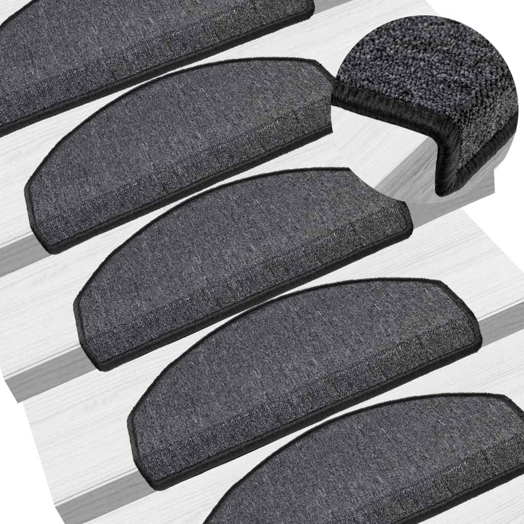Alfombrillas para escaleras 10 unidades 56x17x3 cm Azul Semicircular