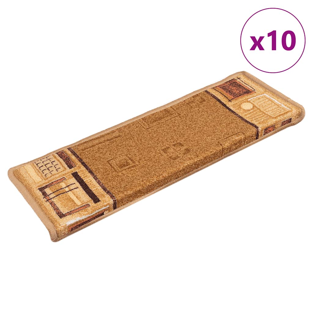 Alfombrilla autoadhesiva de escalera 10 uds antracita 56x17x3cm