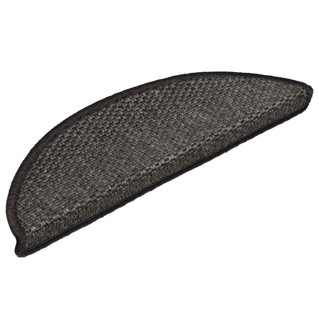 Alfombra autoadhesiva escalera sisal 15 uds antracita 56x17x3cm