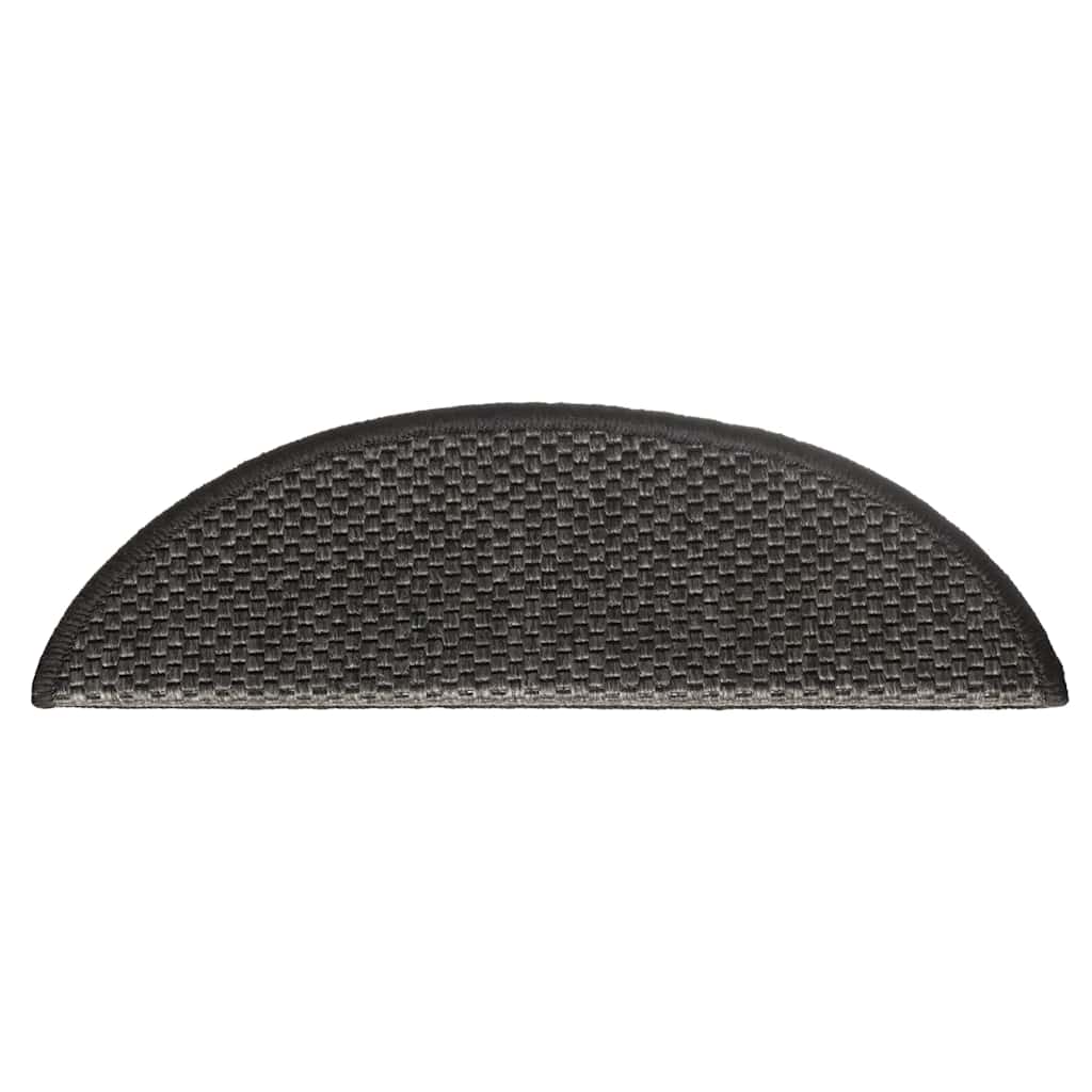 Alfombra autoadhesiva escalera sisal 15 uds antracita 56x17x3cm