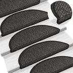 Alfombra autoadhesiva escalera sisal 15 uds antracita 56x17x3cm