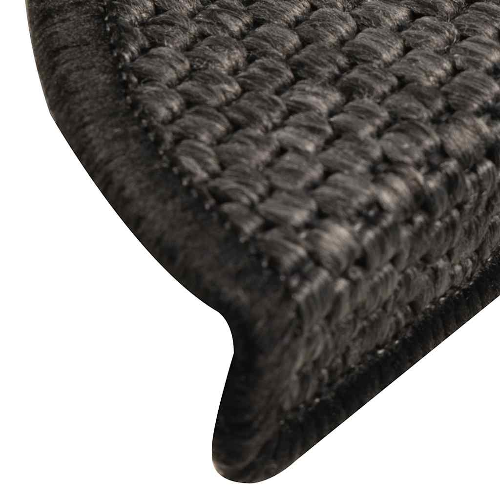 Alfombra autoadhesiva escalera sisal 15 uds antracita 56x17x3cm