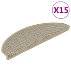 Alfombra autoadhesiva escalera sisal 15 uds antracita 56x17x3cm